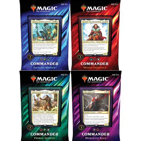Obtain magic commander card assortments